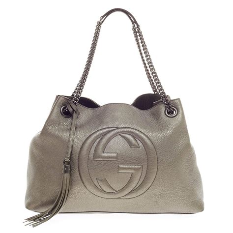 gucci soho shoulder bag chain strap leather medium|gucci medium soho chain tote.